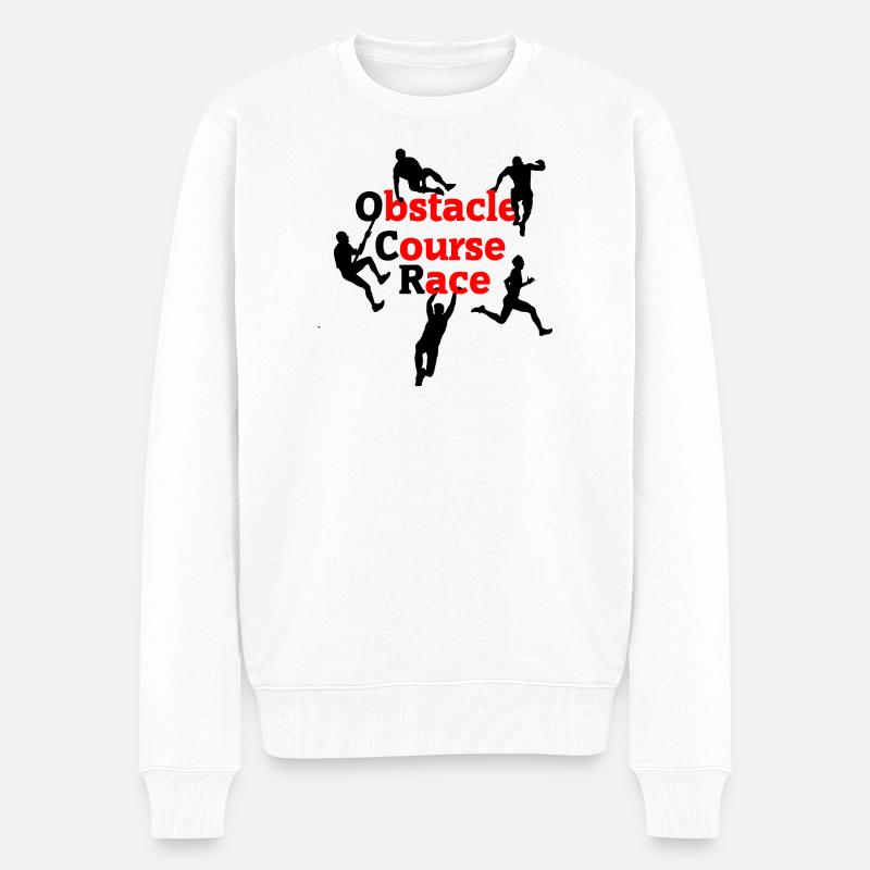 Course d’obstacles – Red Impact Design - Pull Premium bio Homme - blanc