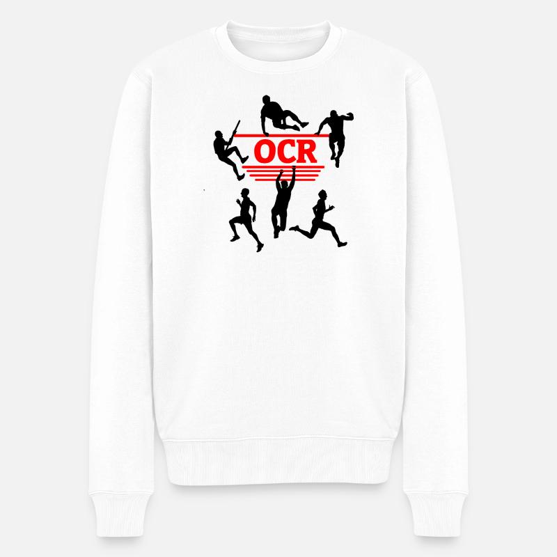 Puissance OCR – Conception de courses d’obstacles - Pull Premium bio Homme - blanc