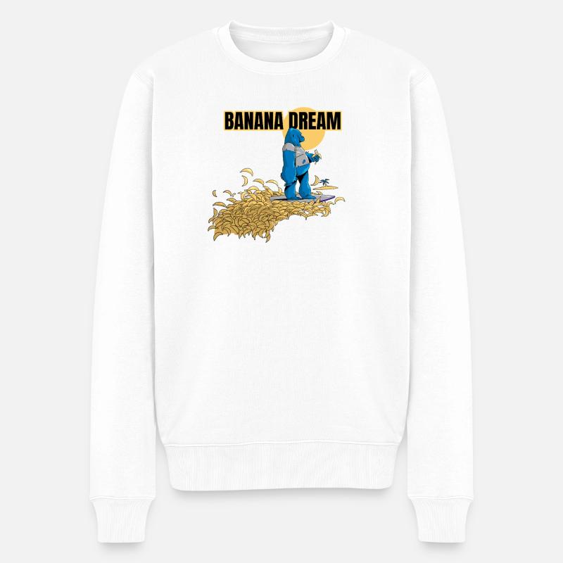 Banana Dream Surf - Pull Premium bio Homme - blanc