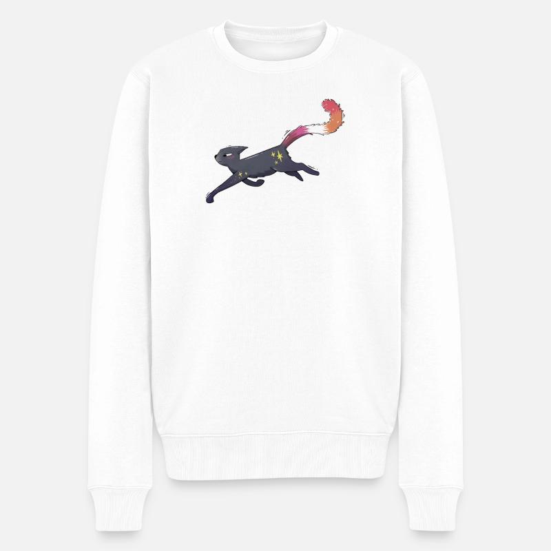 Fierté lesbienne chatte mignonne - Pull Premium bio Homme - blanc