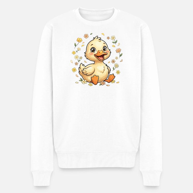 Portrait du poussin fleur - Pull Premium bio Homme - blanc