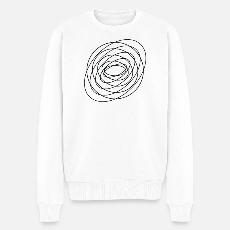 Aufgerollter abstrakter Spiralkreis - Männer Premium Bio Pullover - Weiß