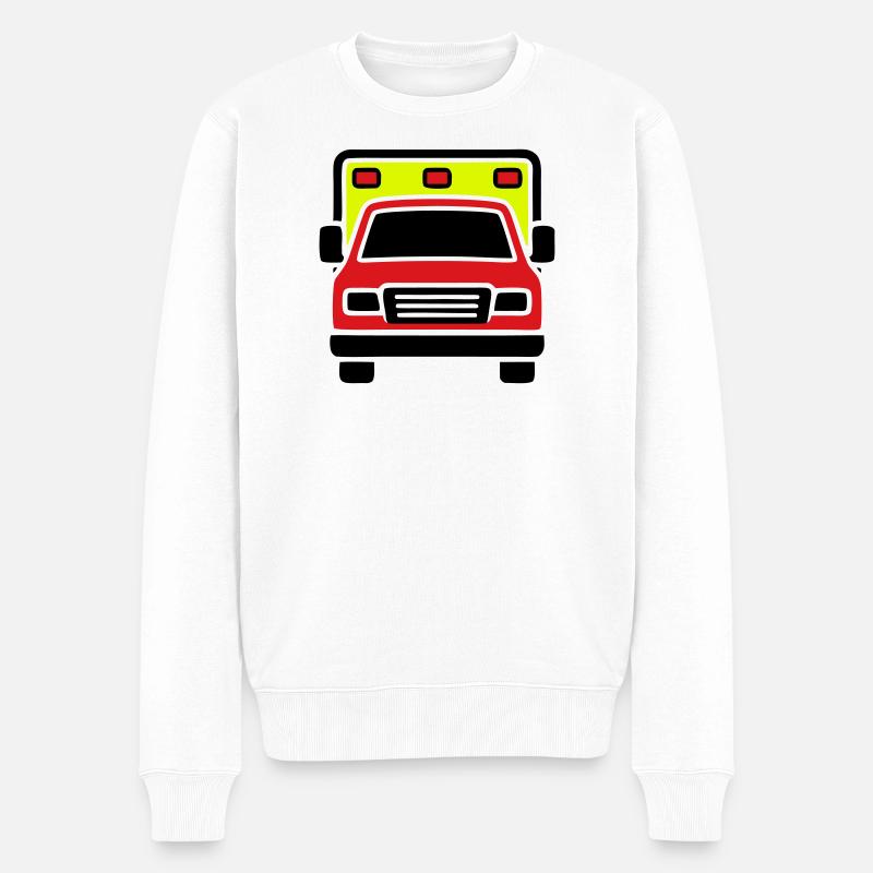 Ambulance Ambulance Front - Pull Premium bio Homme - blanc