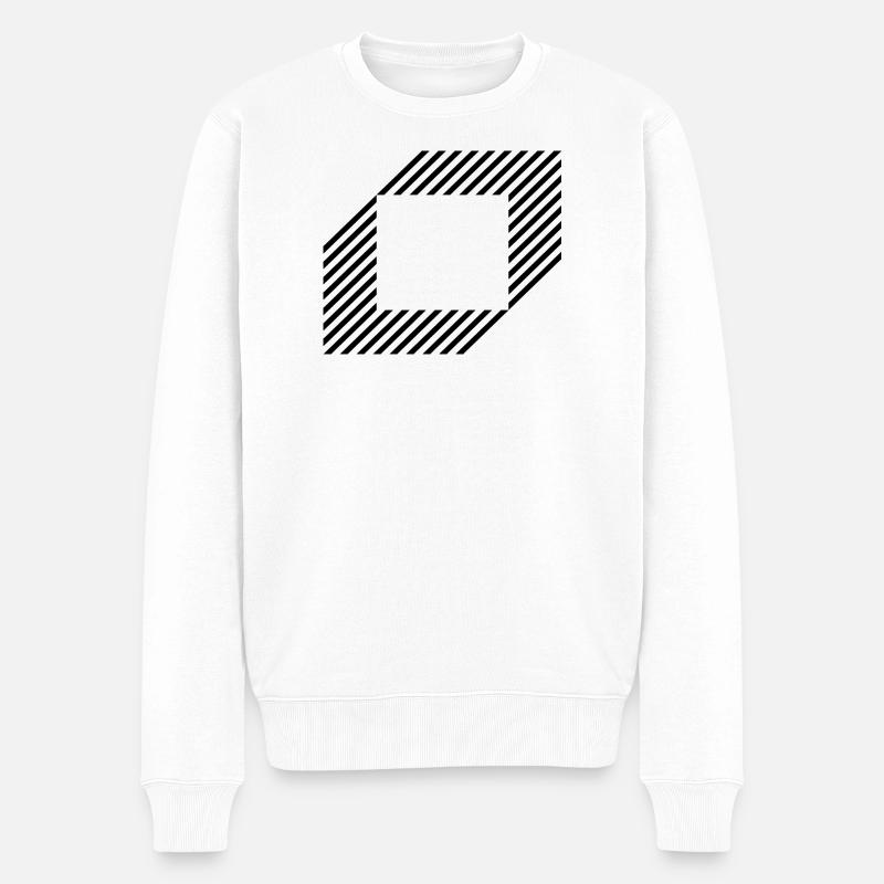 Conception géométrique carrée hors ligne - Pull Premium bio Homme - blanc