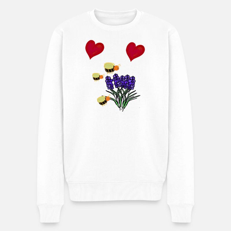 Heart Blossoms Jardin Abeilles - Pull Premium bio Homme - blanc