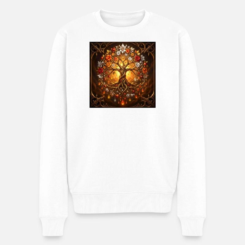 Arbre de vie luminescent - Pull Premium bio Homme - blanc