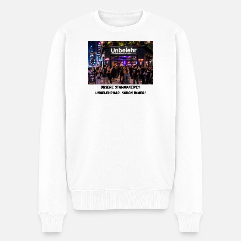 Unbelehr-Bar - Männer Premium Bio Pullover - Weiß