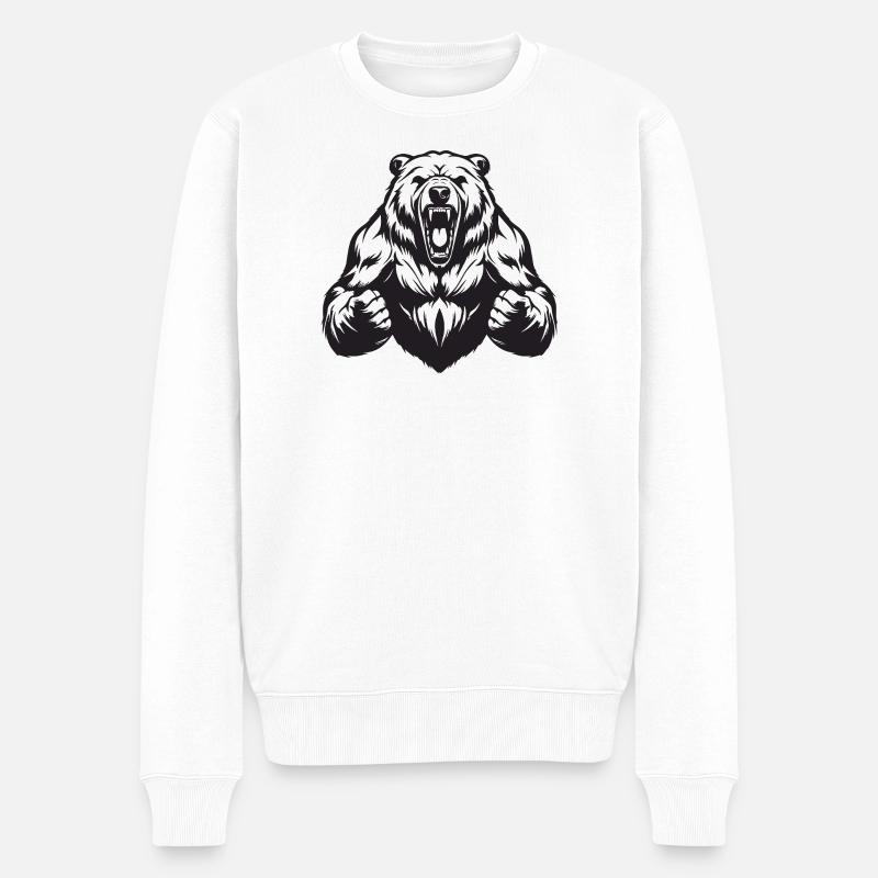 Muscles de l’ours grizzli - Pull Premium bio Homme - blanc
