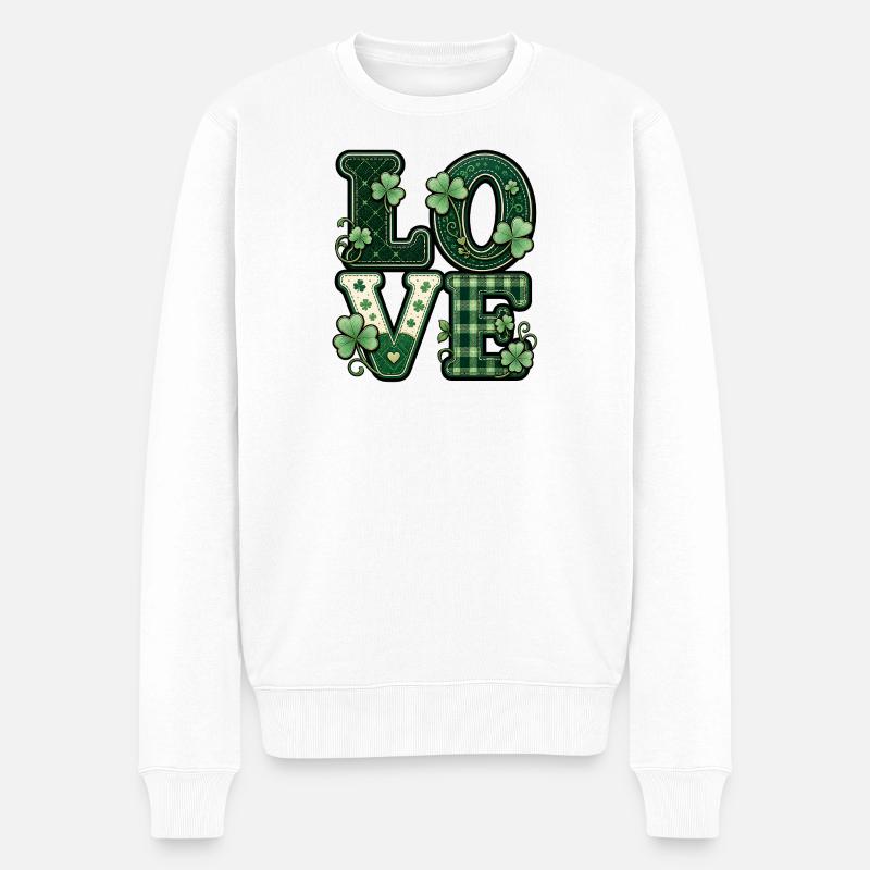 Love St Patricks Day - Männer Premium Bio Pullover - Weiß