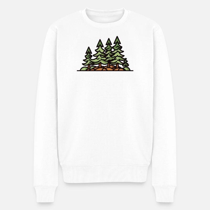 Forest Trees - Men's Premium Organic Jumper - white