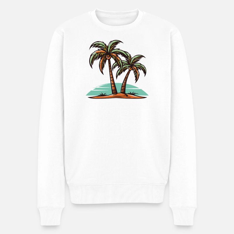 Vacances Palm Island - Pull Premium bio Homme - blanc