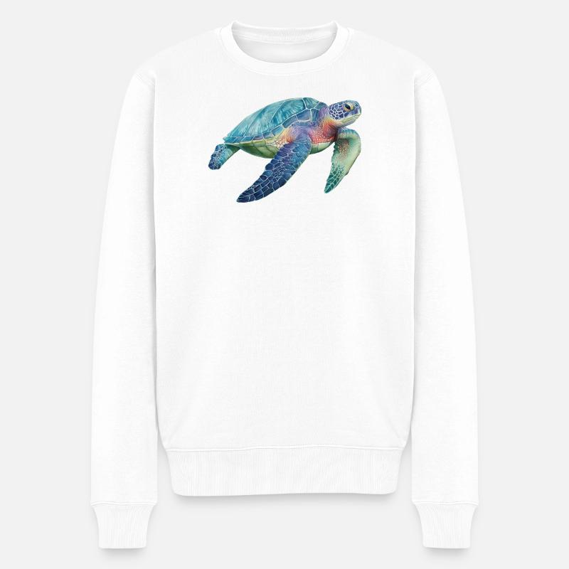 Tortue - Pull Premium bio Homme - blanc
