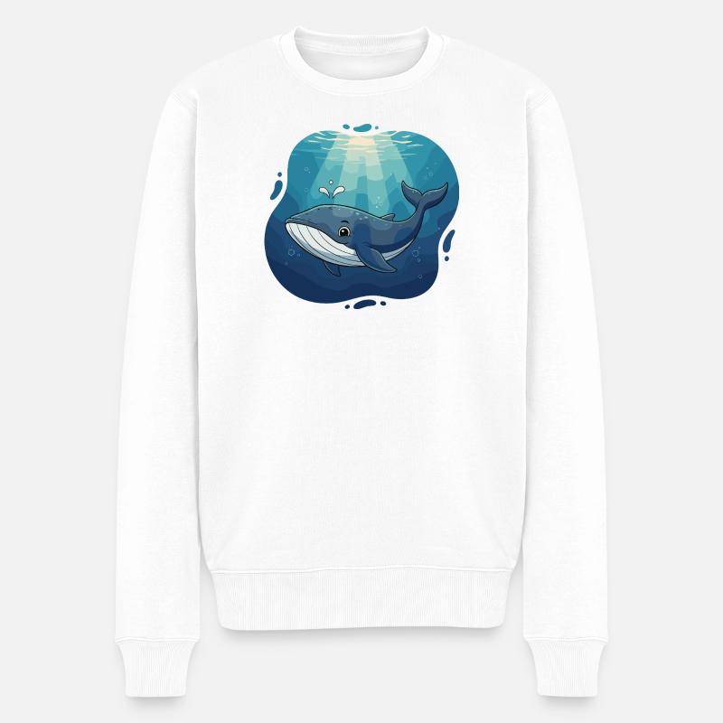 Baleine océanique en lumière - Pull Premium bio Homme - blanc
