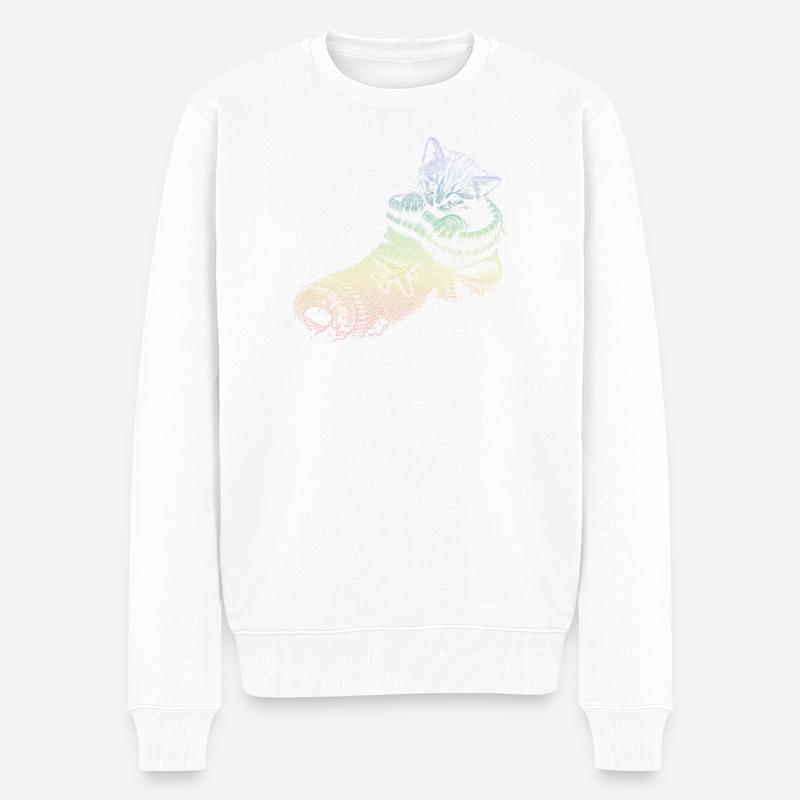 chaton - Pull Premium bio Homme - blanc
