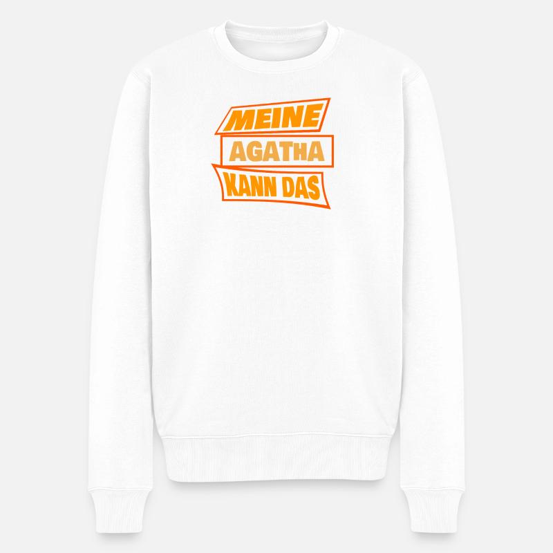 Sprueche Agatha - Männer Premium Bio Pullover - Weiß