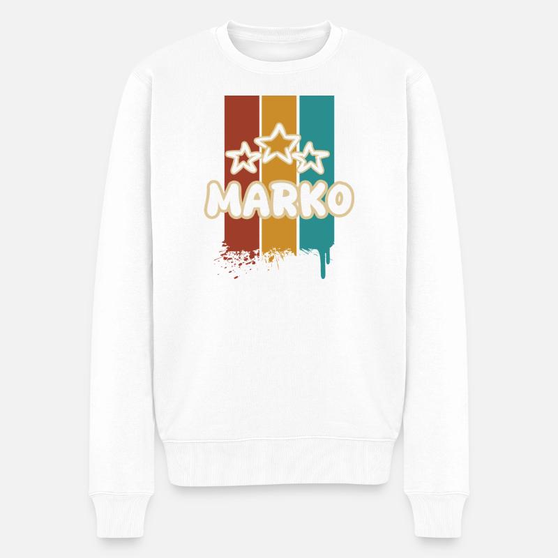 Marko - Männer Premium Bio Pullover - Weiß