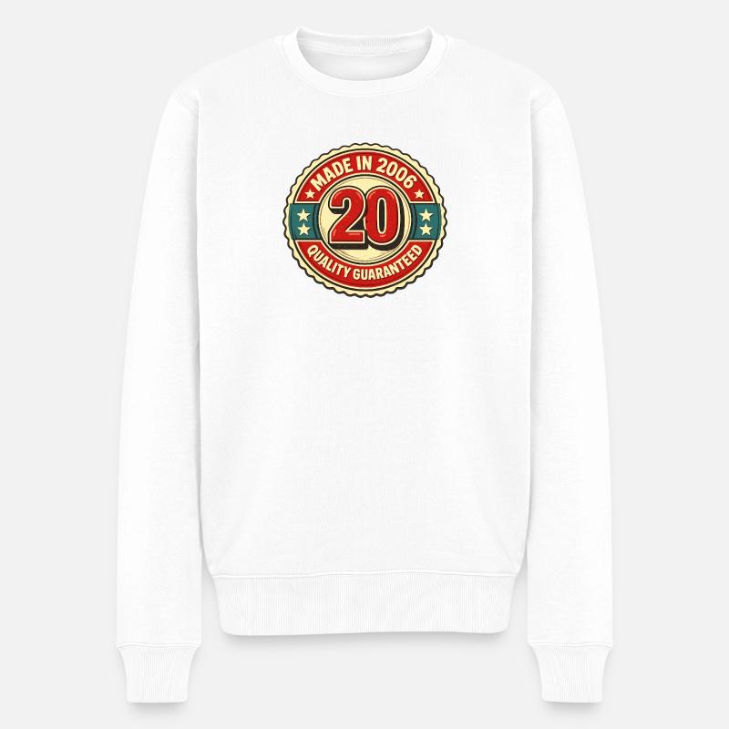 20e anniversaire 2006 - Pull Premium bio Homme - blanc