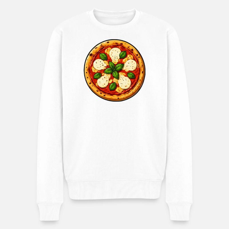 Basil Pizza Comic - Men's Premium Organic Jumper - white