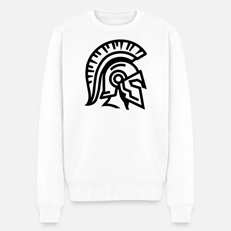 Spartanisch - Männer Premium Bio Pullover - Weiß