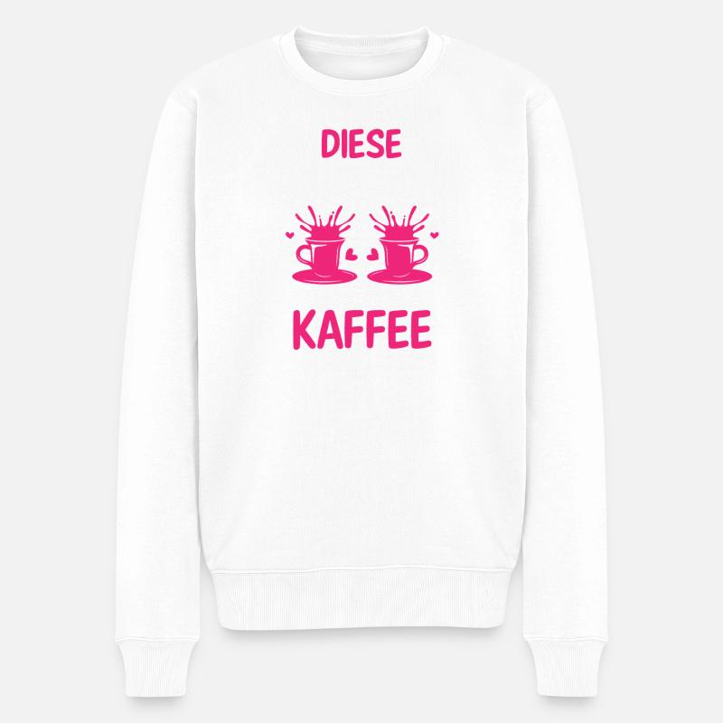 Kaffee Kaffeeliebhaber Mutter Mama - Männer Premium Bio Pullover - Weiß