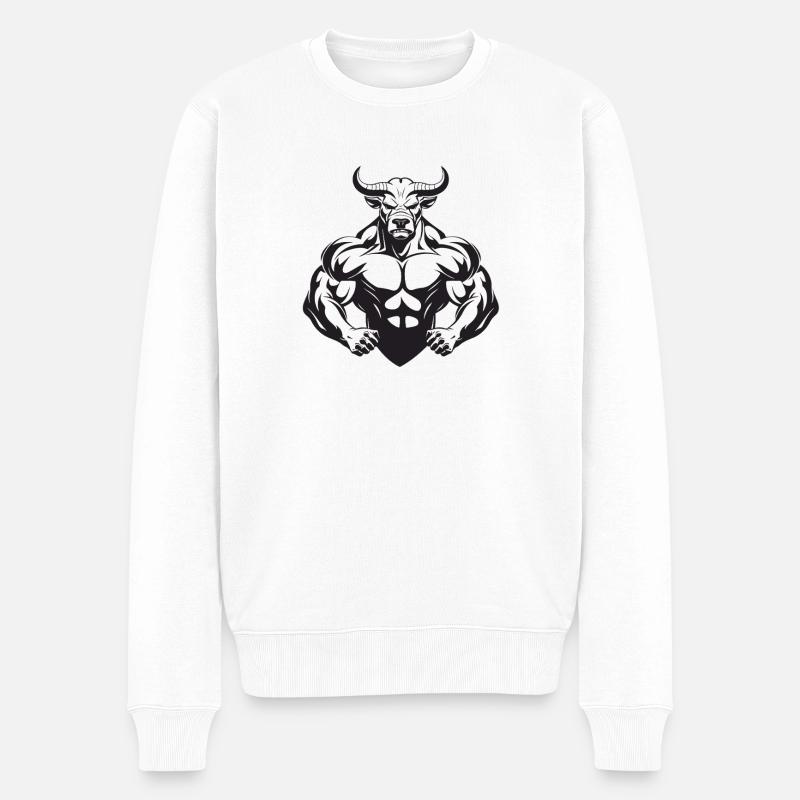 Muscles de taureau Taureau - Pull Premium bio Homme - blanc