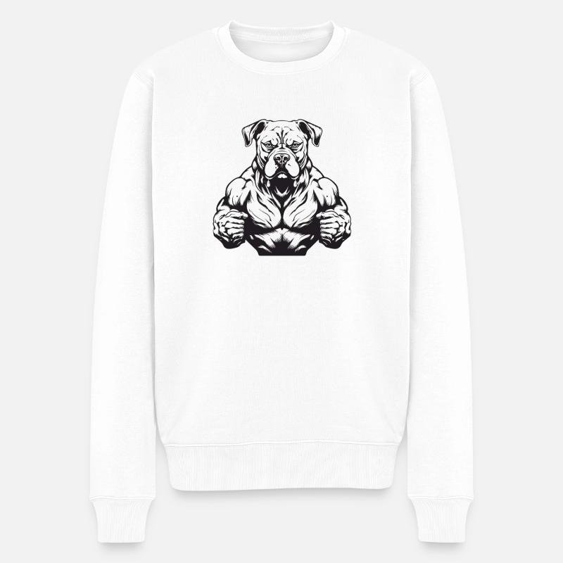 Muscles de bête canine - Pull Premium bio Homme - blanc