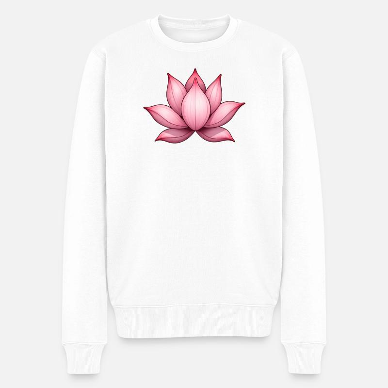 Nénuphar fleur de lotus - Pull Premium bio Homme - blanc