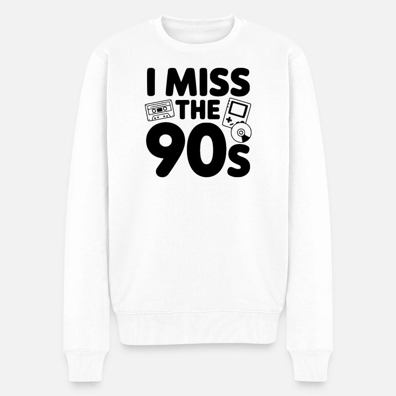 Les années 90 me manquent - Pull Premium bio Homme - blanc