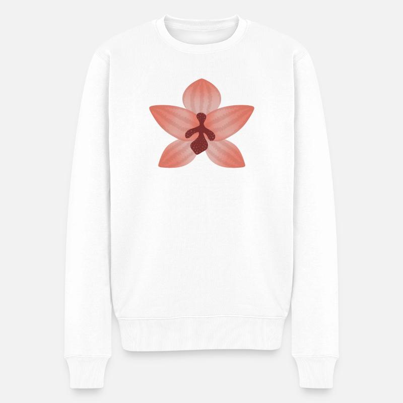 Fleur d’orchidée pastel - Pull Premium bio Homme - blanc