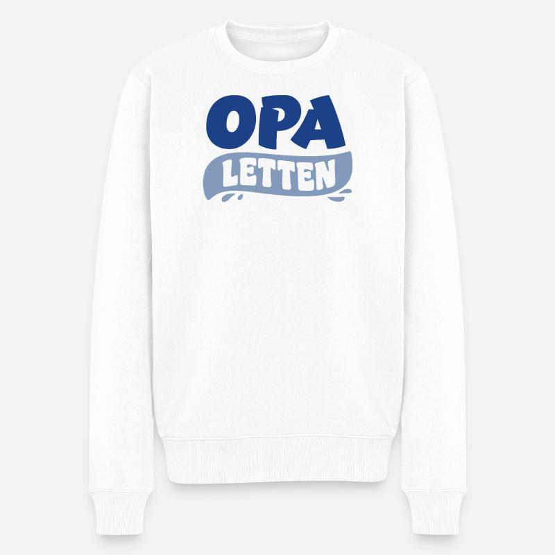 Opa Letten Badeschlappen - Männer Premium Bio Pullover - Weiß