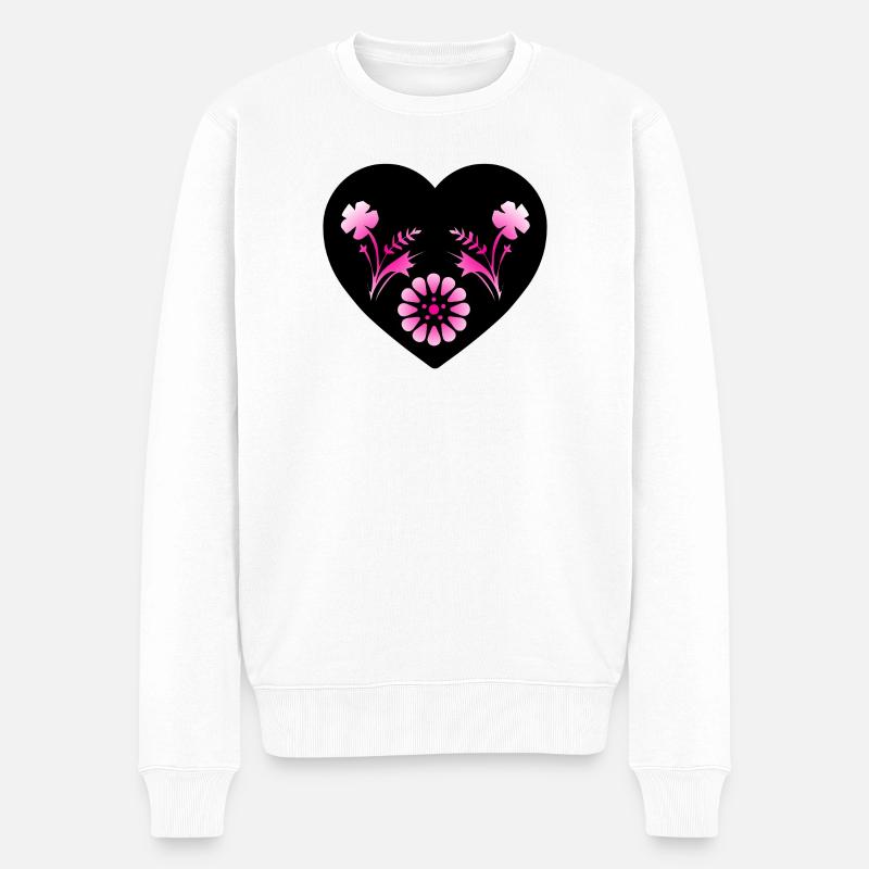 Blumen - Männer Premium Bio Pullover - Weiß