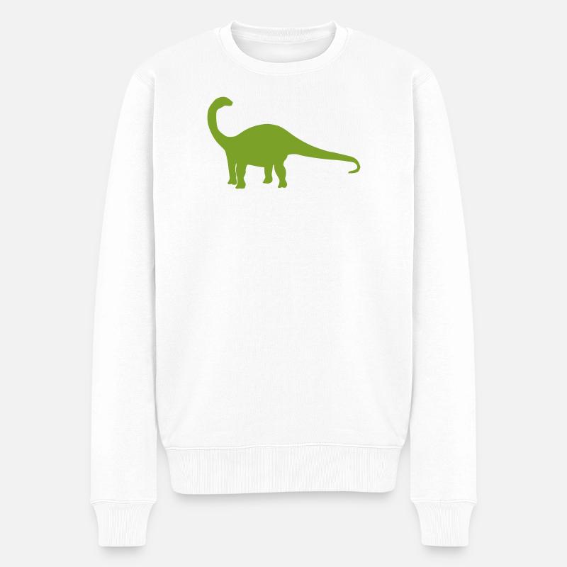 Silhouette de dinosaure vert - Pull Premium bio Homme - blanc