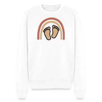 Baby Füße Regenbogen Boho - Männer Premium Bio Pullover - Weiß - Vorne - Thijin (182cm)