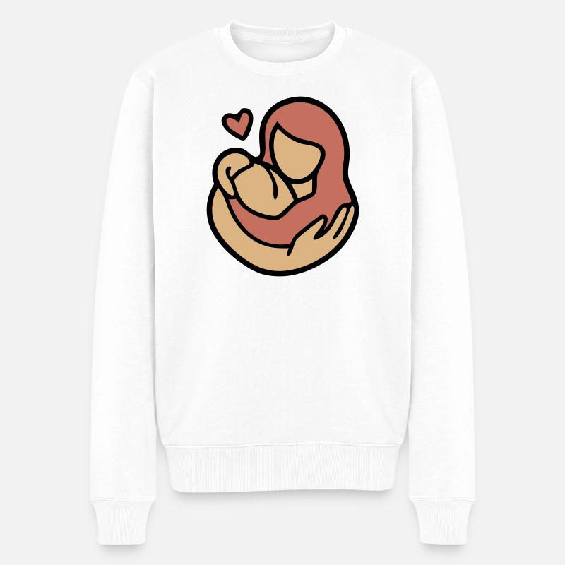 Étreinte Mère-Enfant Amour - Pull Premium bio Homme - blanc
