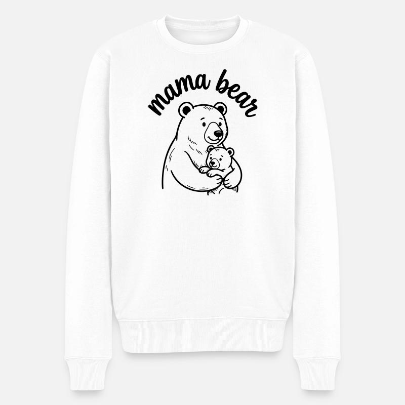 Bärenmama - Männer Premium Bio Pullover - Weiß