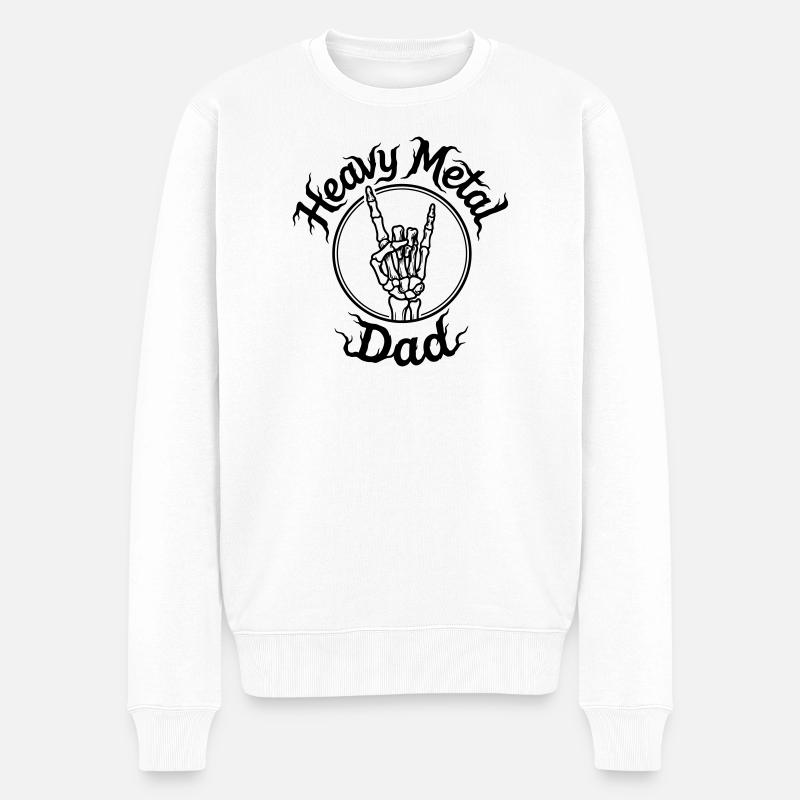Papa heavy metal - Pull Premium bio Homme - blanc