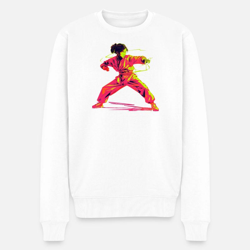 Karate Girl Rétrowave - Pull Premium bio Homme - blanc