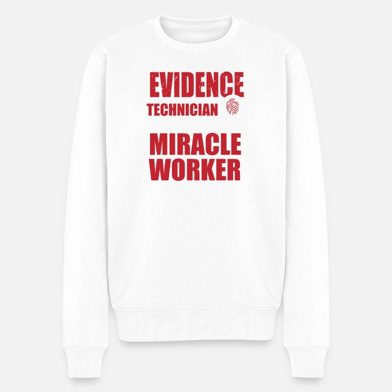 forensischer wissenschaftler kriminologie - Männer Premium Bio Pullover - Weiß