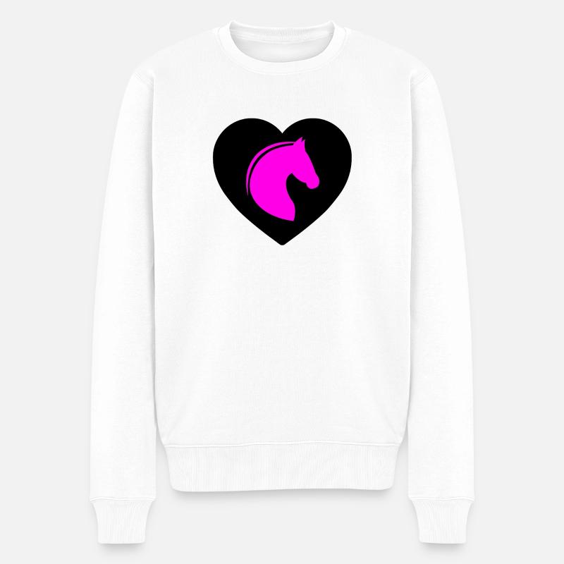 horses - Men's Premium Organic Jumper - white