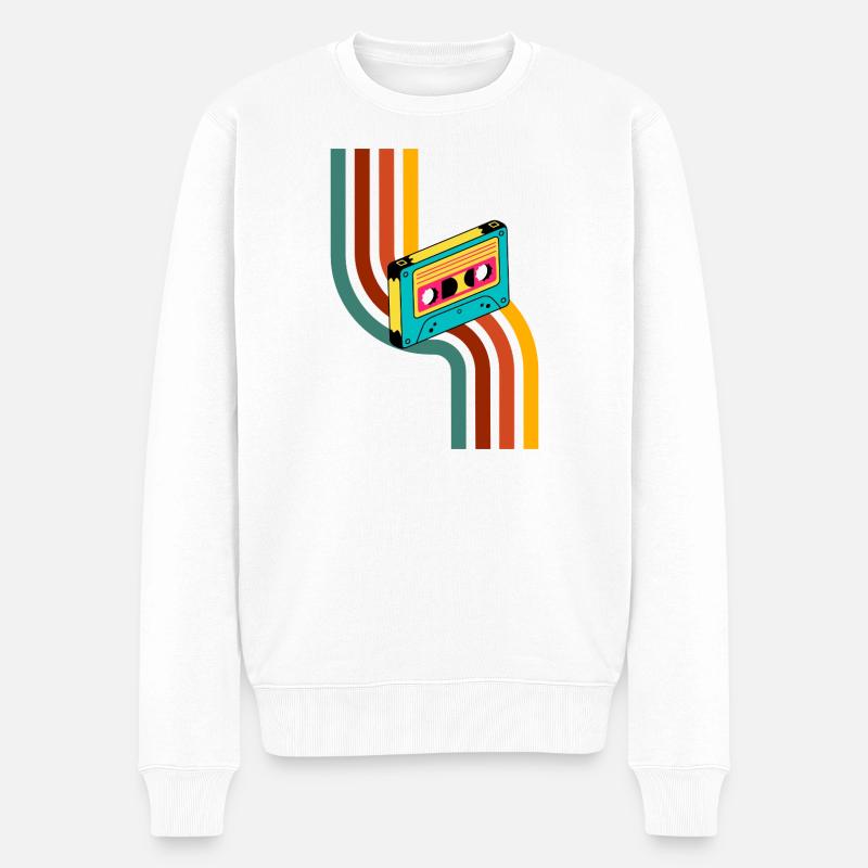 Cassette Neon Rainbow - Pull Premium bio Homme - blanc