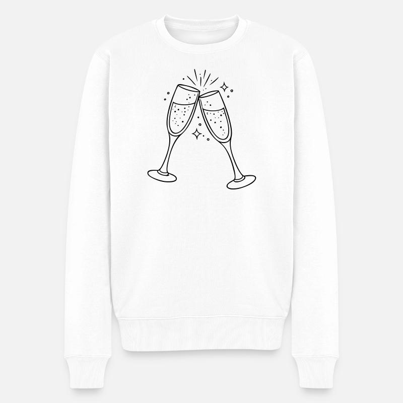Sektglaeser Clipart - Männer Premium Bio Pullover - Weiß