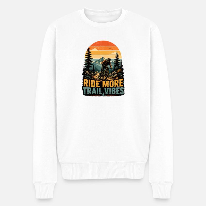 Ride More Trail Vibes - Pull Premium bio Homme - blanc