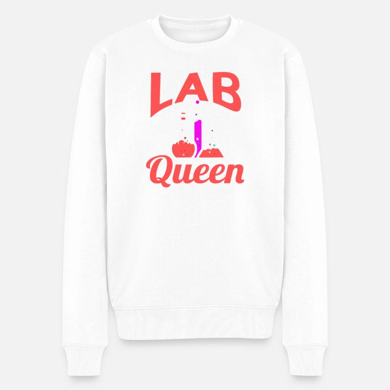 Béchers de chimie Lab Queen - Pull Premium bio Homme - blanc