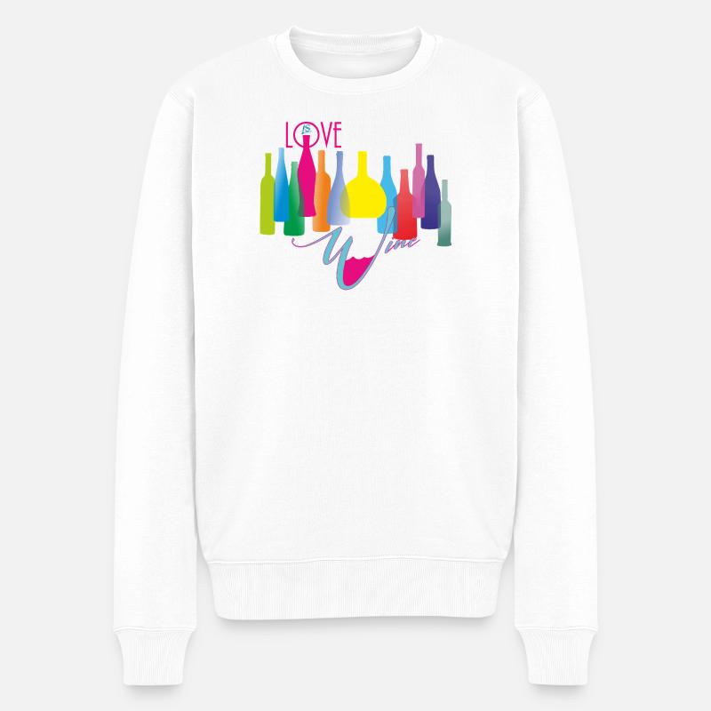 love_Wine_2 - Pull Premium bio Homme - blanc