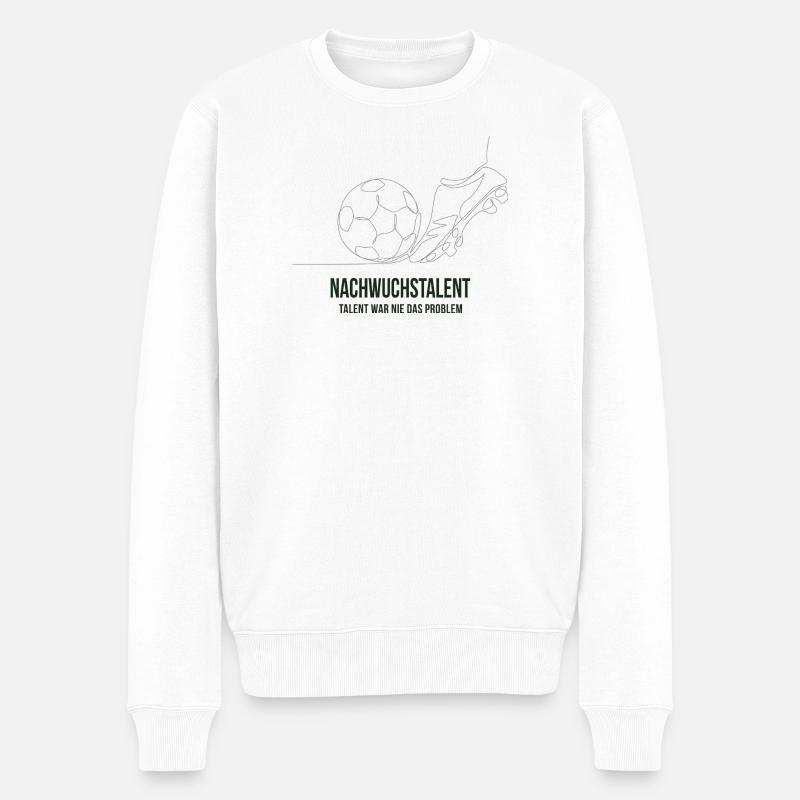 Nachwuchstalent Fußball Spruch Shirt - Männer Premium Bio Pullover - Weiß