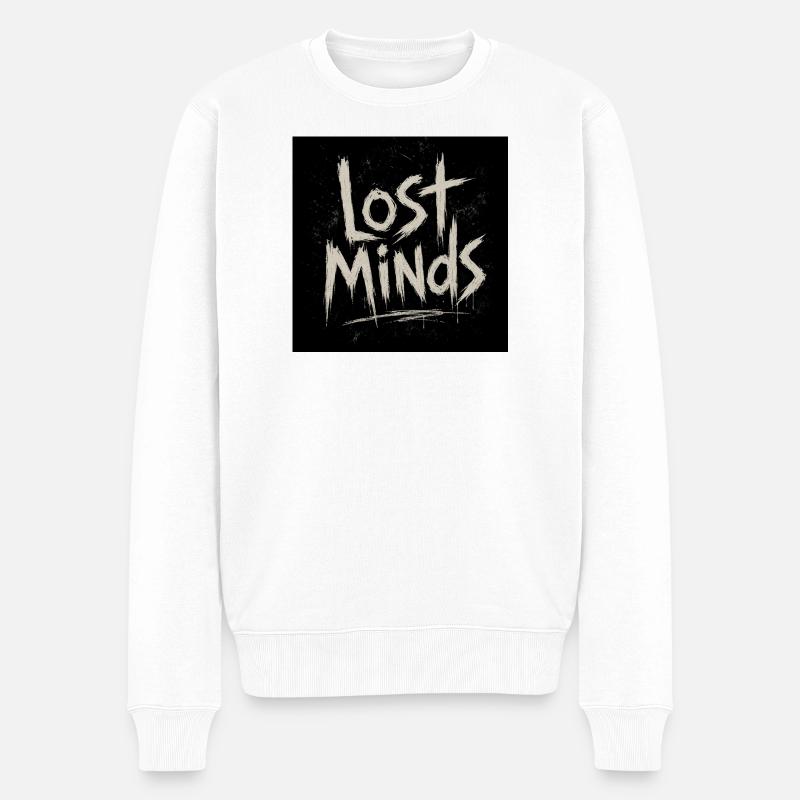 Lettrage grunge des Esprits Perdus - Pull Premium bio Homme - blanc