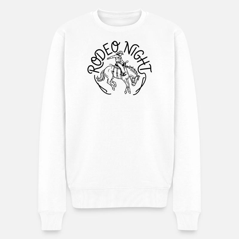 Rodeo - Männer Premium Bio Pullover - Weiß