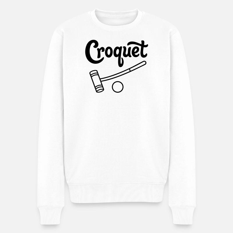 Krocket - Männer Premium Bio Pullover - Weiß