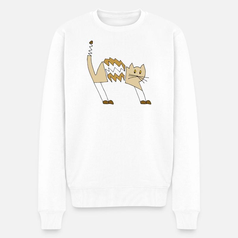 chat - Pull Premium bio Homme - blanc