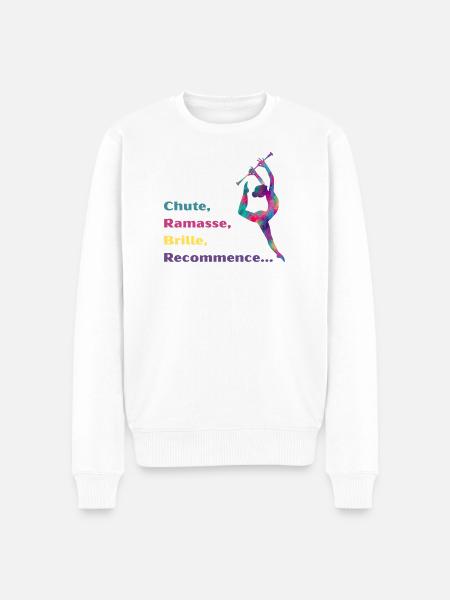 Chute-_Ramasse-_Recommence-- - Pull Premium bio Homme - blanc